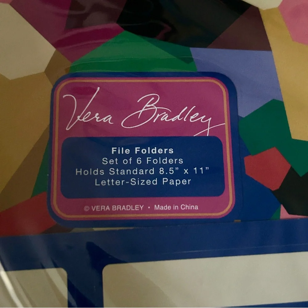 Vera Bradley File Folders & Pocket Folders Pop Art Sealed